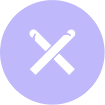 blue hand crafted icon